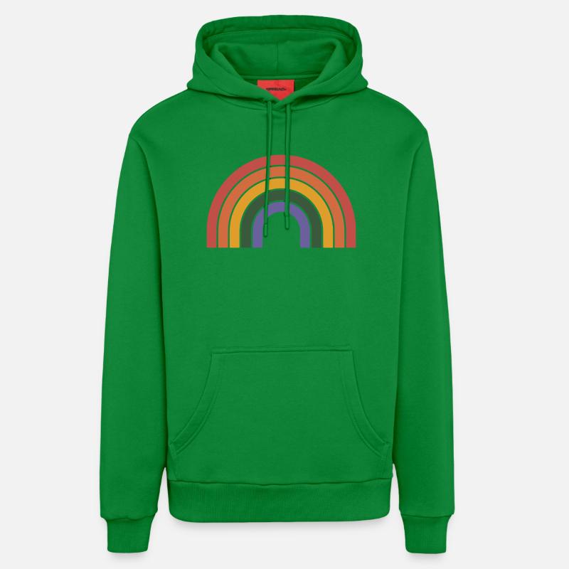 Imprimé arc arc-en-ciel rétro - Sweat à capuche bio décontracté fabriqué en UE - City Green