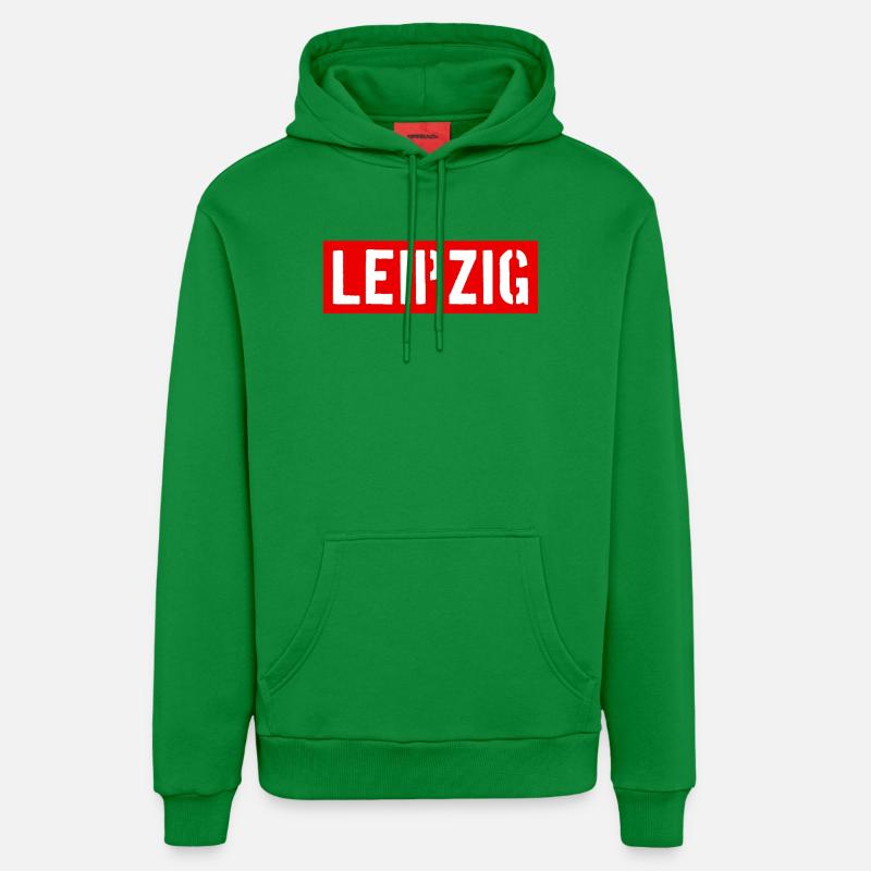 Leipzig - État libre de Saxe - Sweat à capuche bio décontracté fabriqué en UE - City Green