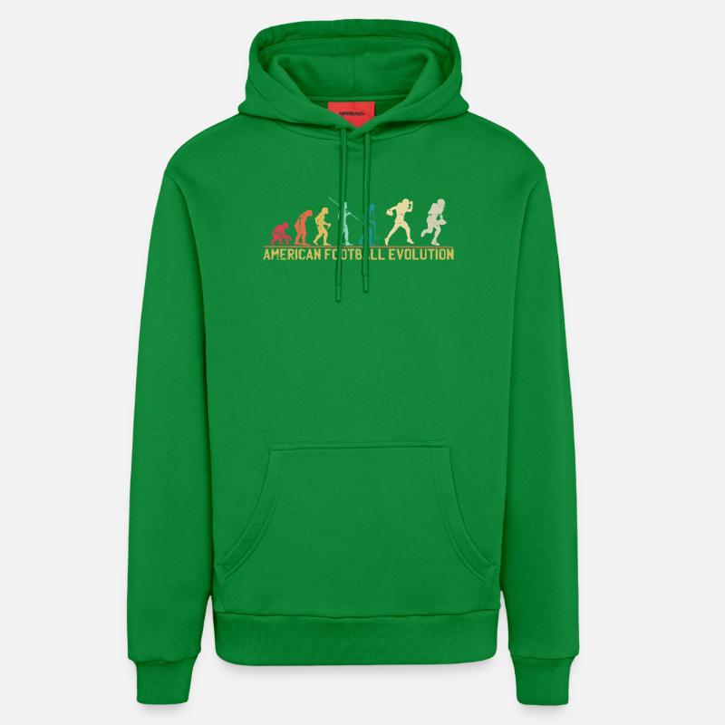 Conception de l’évolution du football américain - Sweat à capuche bio décontracté fabriqué en UE - City Green