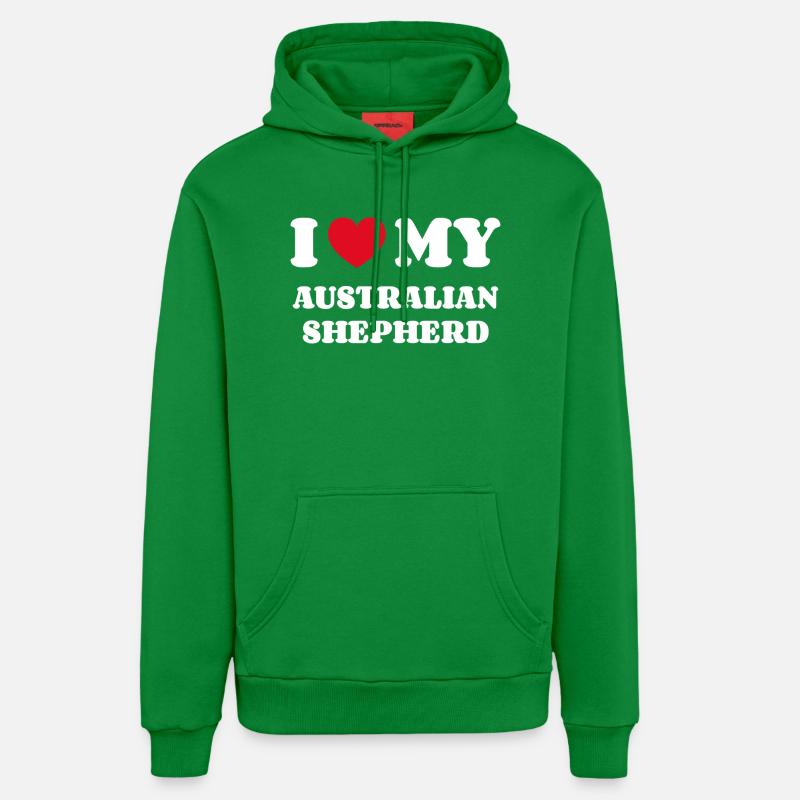 J’adore mon BERGER AUSTRALIEN - Sweat à capuche bio décontracté fabriqué en UE - City Green