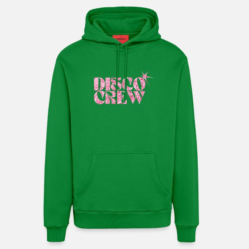 Disco Crew Logo à paillettes roses - Sweat à capuche bio décontracté fabriqué en UE - City Green