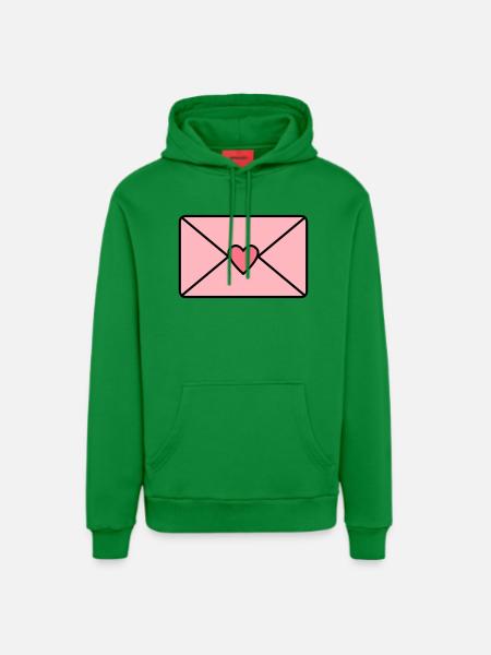 Liebesbrief mit Herz - Organic Relaxed Hoodie Made in EU - City Green