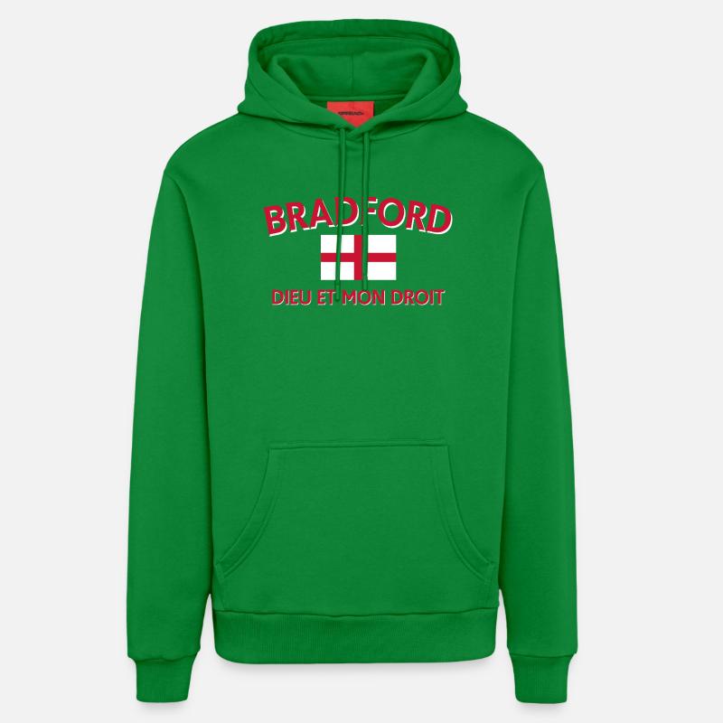 Drapeau de Bradford avec devise - Sweat à capuche bio décontracté fabriqué en UE - City Green