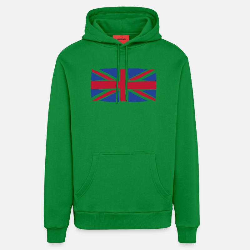 Art du drapeau Grunge Union Jack - Sweat à capuche bio décontracté fabriqué en UE - City Green