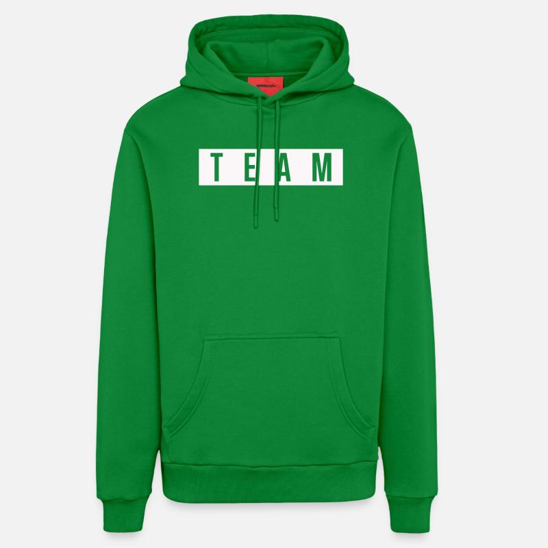TEAM Lettres majuscules - Sweat à capuche bio décontracté fabriqué en UE - City Green