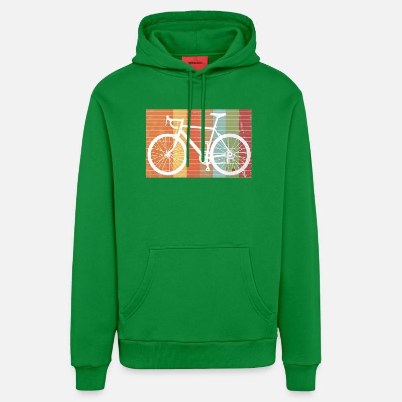 Retro Bicycle Silhouette de VTT - Sweat à capuche bio décontracté fabriqué en UE - City Green