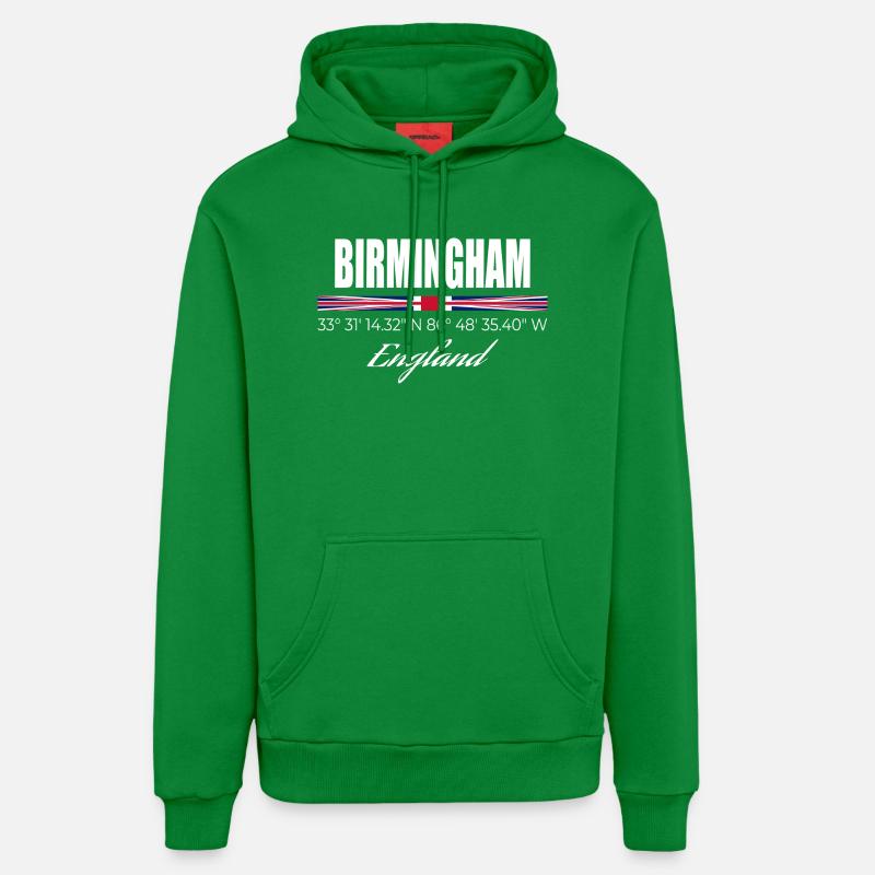 Birmingham - Sweat à capuche bio décontracté fabriqué en UE - City Green