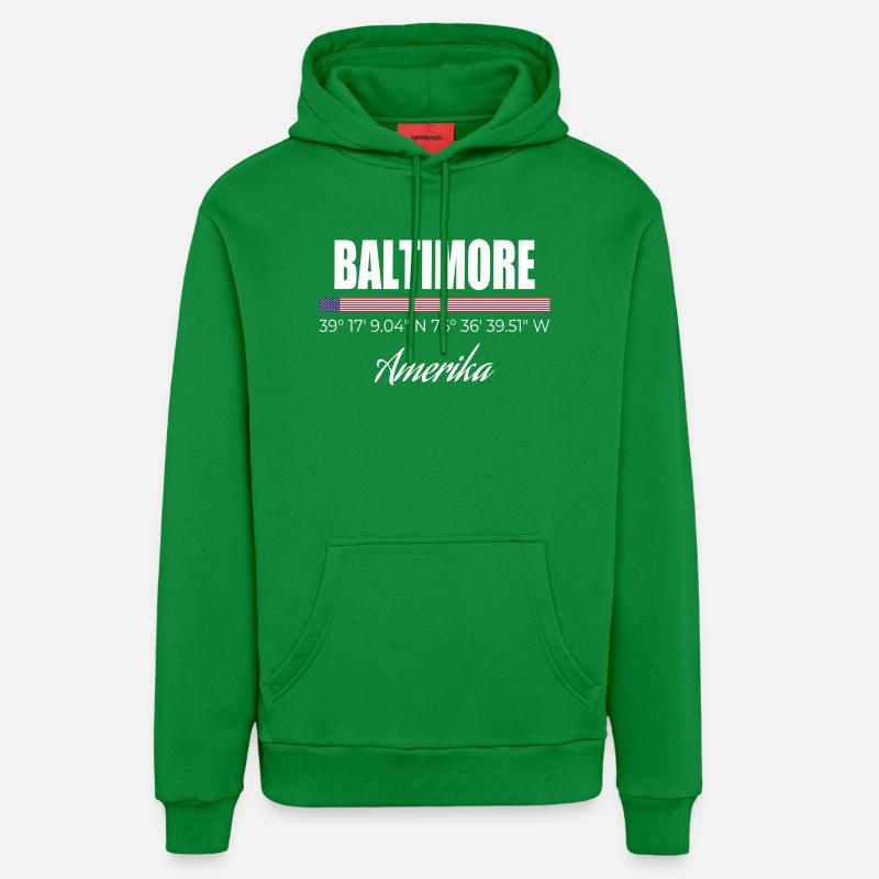 Baltimore - Sweat à capuche bio décontracté fabriqué en UE - City Green