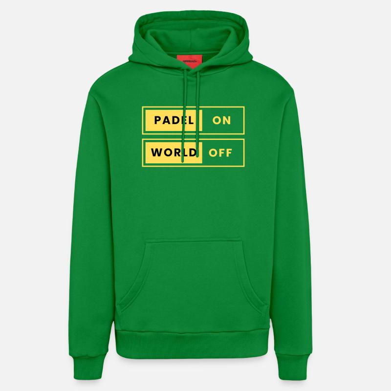 Padel World Off - Contrast Design - Sweat à capuche bio décontracté fabriqué en UE - City Green