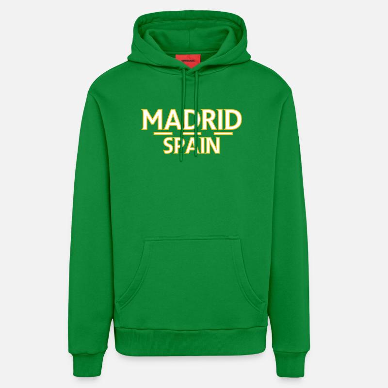 Madrid – Espagne - Sweat à capuche bio décontracté fabriqué en UE - City Green