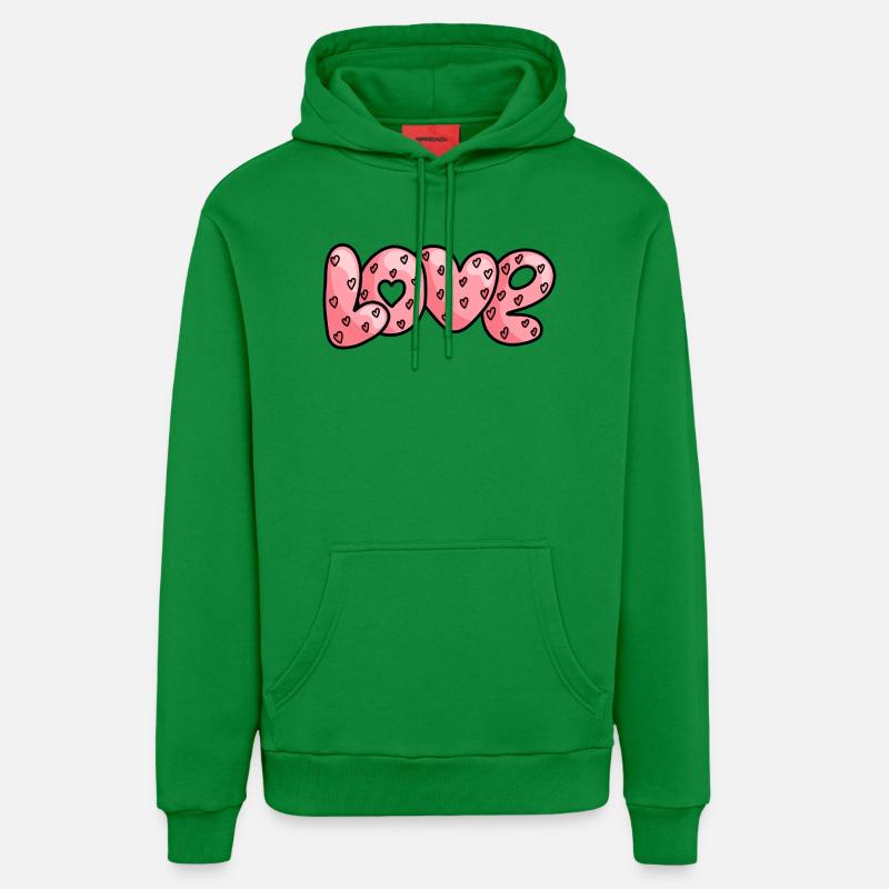 Lettrage LOVE – design cœur & amour - Sweat à capuche bio décontracté fabriqué en UE - City Green