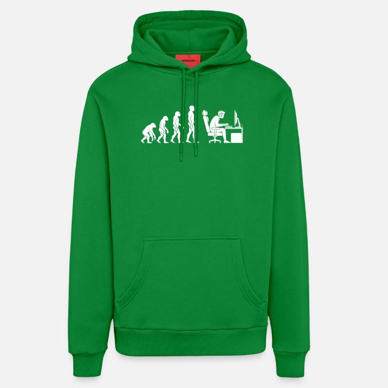 Evolution ends at the desk - Organic Relaxed Hoodie Made in EU - City Green