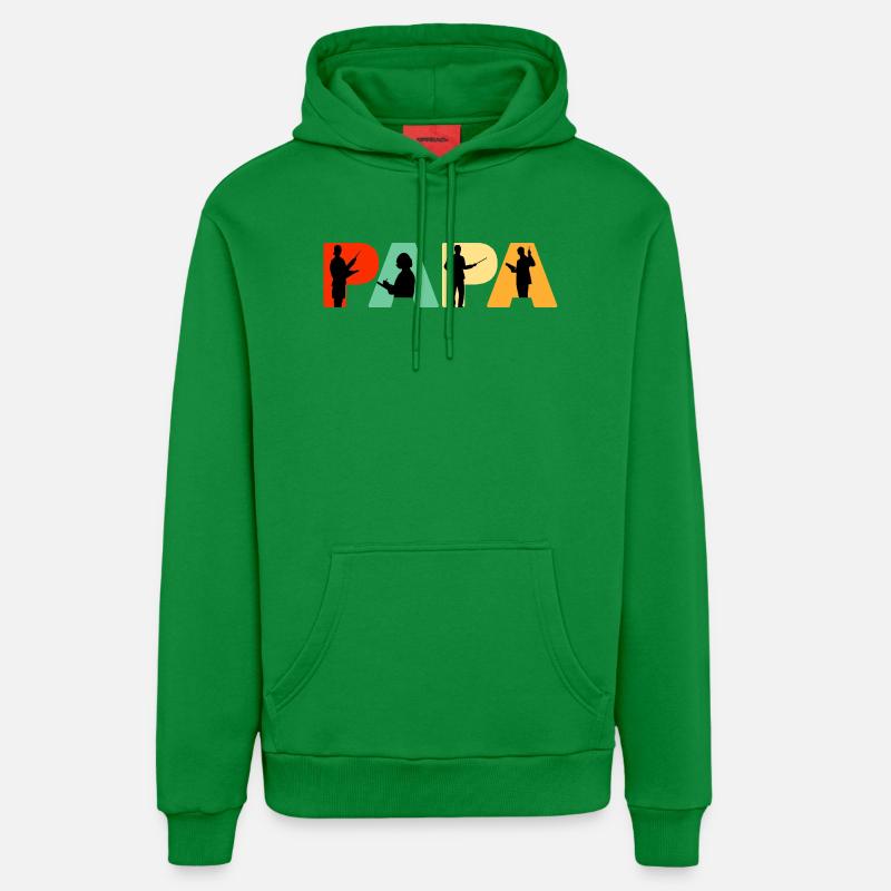 Silhouette professionnelle éducative Papa Enseignant - Sweat à capuche bio décontracté fabriqué en UE - City Green