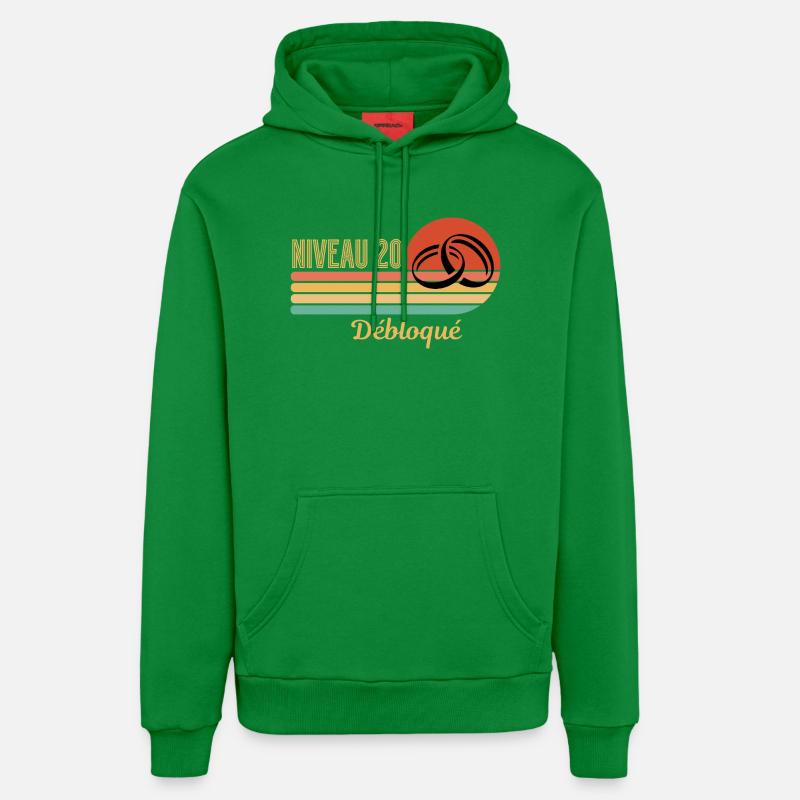Niveau 20 débloqué design rétro graphique - Sweat à capuche bio décontracté fabriqué en UE - City Green