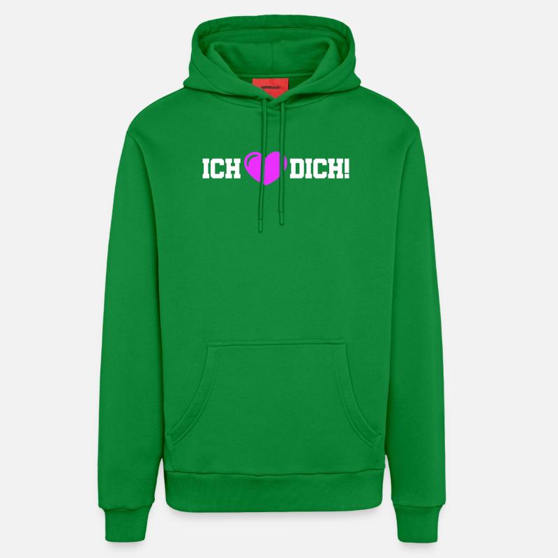 Je t’aime, mon cœur - Sweat à capuche bio décontracté fabriqué en UE - City Green