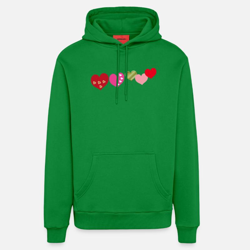 Cœurs - Sweat à capuche bio décontracté fabriqué en UE - City Green