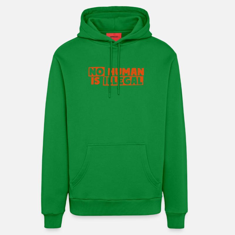 Aucun humain n’est illégal - Sweat à capuche bio décontracté fabriqué en UE - City Green