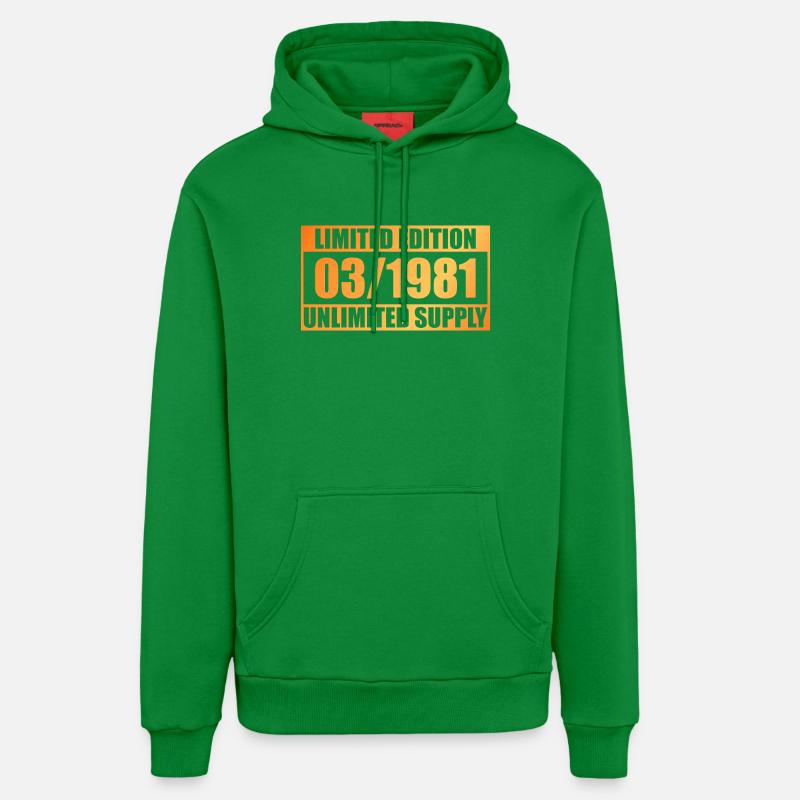 45e anniversaire édition limitée - ꝏ Approvisionnement 03/1981 - Sweat à capuche bio décontracté fabriqué en UE - City Green