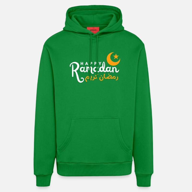 Ramadan Night Crescent Script - Organic Relaxed Hoodie Made in EU - City Green
