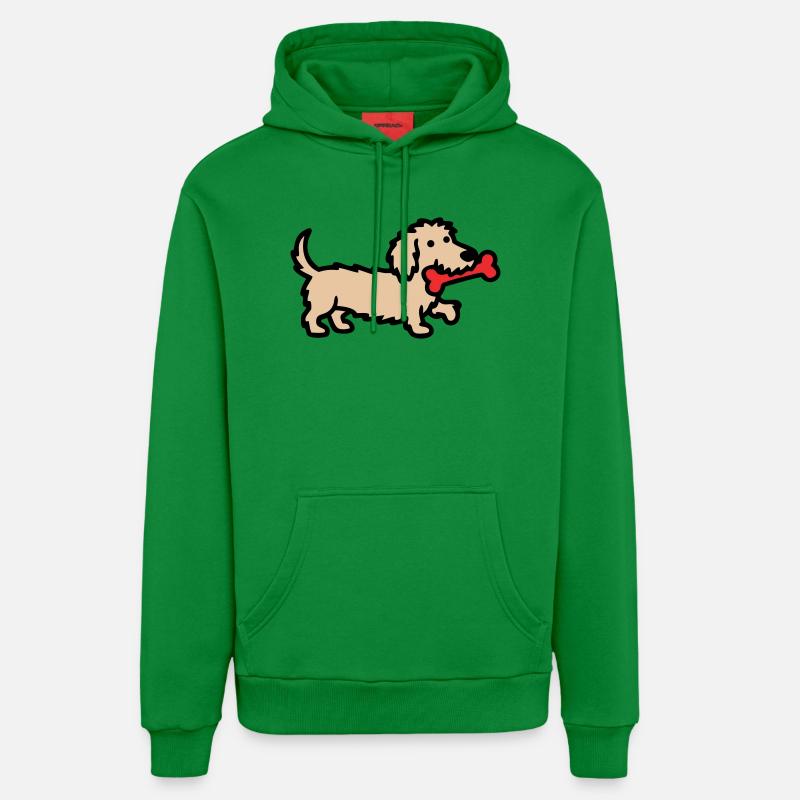 Terrier Doodle Knochen Comic - Organic Relaxed Hoodie Made in EU - City Green