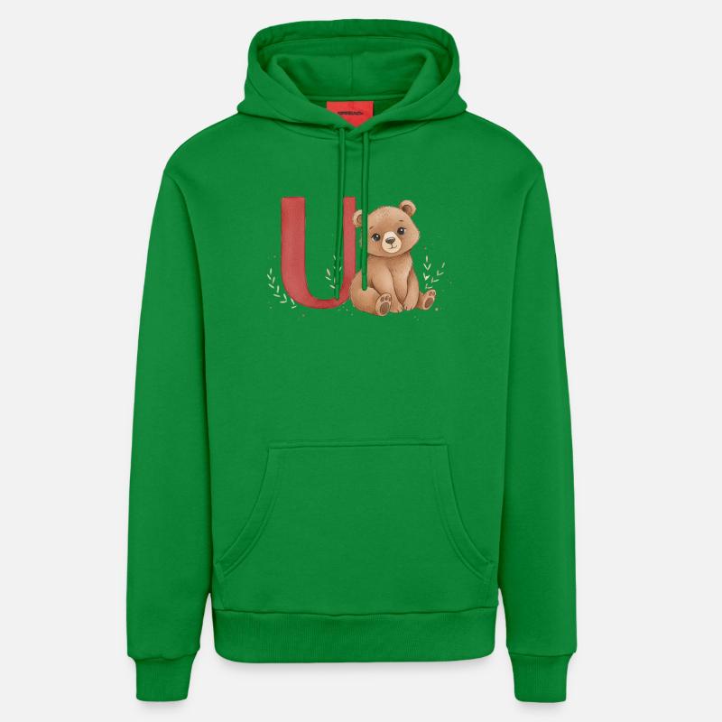 Supportez la lettre U - Sweat à capuche bio décontracté fabriqué en UE - City Green