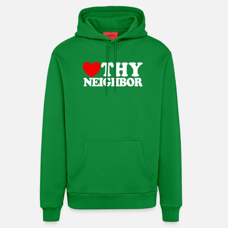 Aimez votre prochain – Foi chrétienne – Jésus - Sweat à capuche bio décontracté fabriqué en UE - City Green