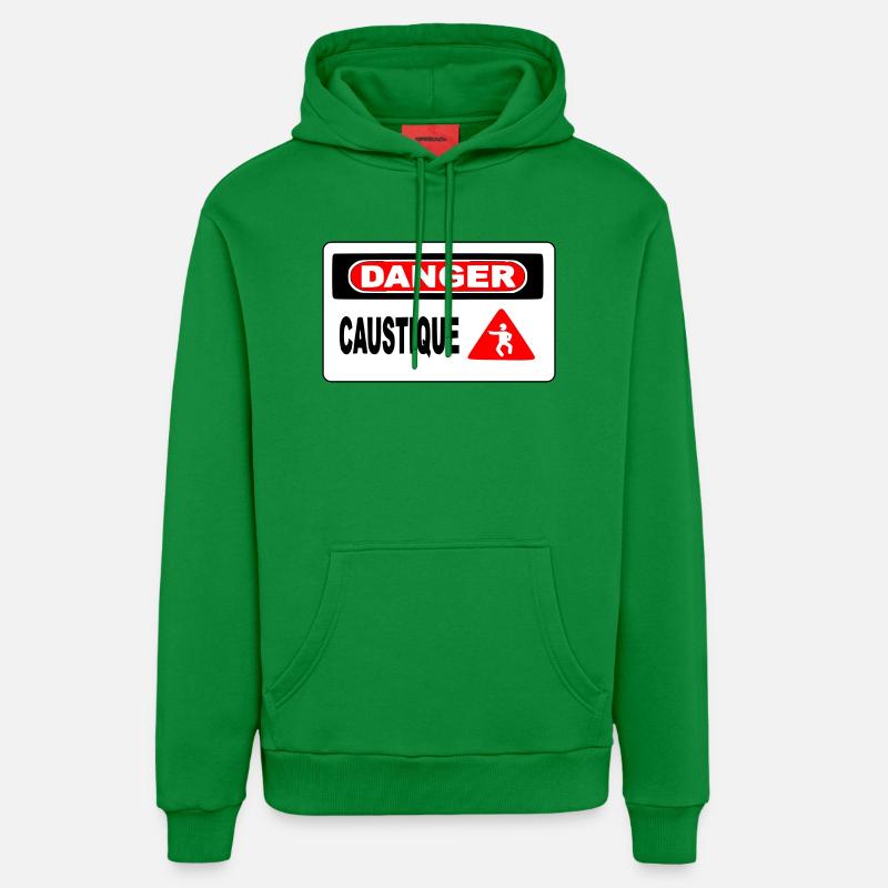 Panneau Danger Caustique - Sweat à capuche bio décontracté fabriqué en UE - City Green