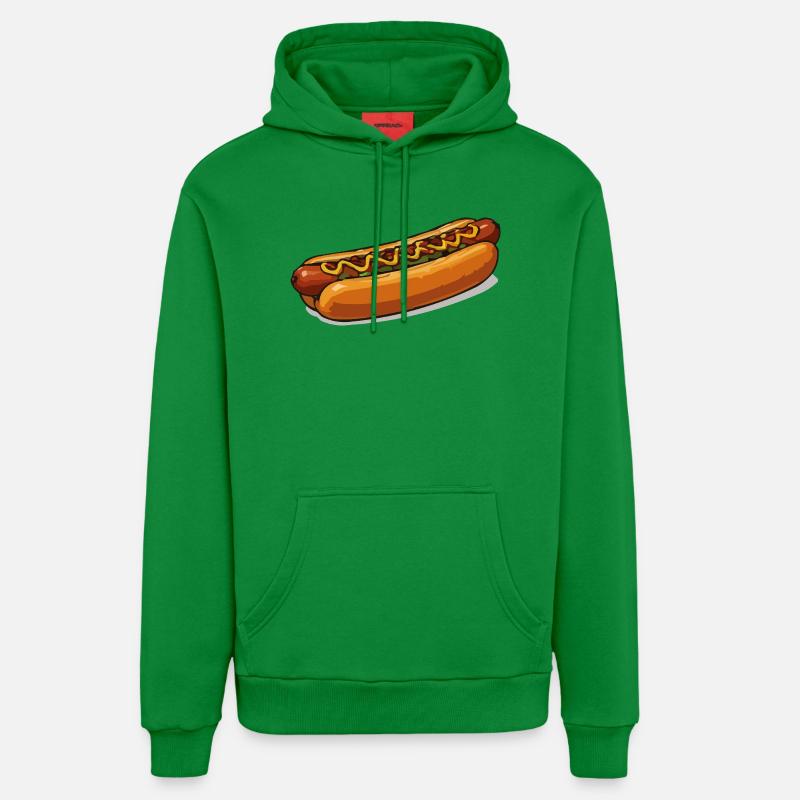 Illustration de hot-dog bien croustillante - Sweat à capuche bio décontracté fabriqué en UE - City Green