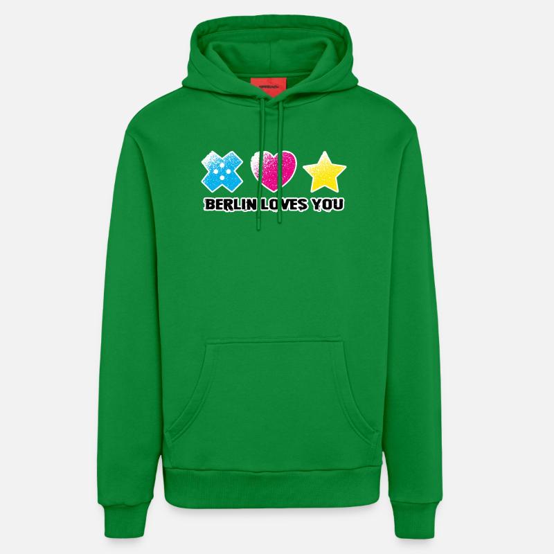 BLY - Symboles iconiques - Grunge - Sweat à capuche bio décontracté fabriqué en UE - City Green