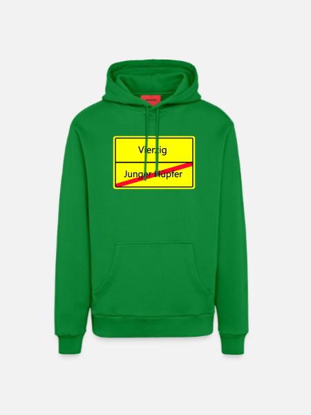 ortsschild_vierzig - Organic Relaxed Hoodie Made in EU - City Green