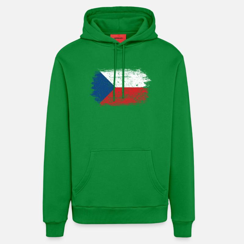Coup de pinceau Drapeau tchèque - Sweat à capuche bio décontracté fabriqué en UE - City Green