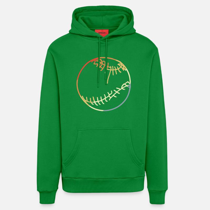 Dessin de balle de baseball - Sweat à capuche bio décontracté fabriqué en UE - City Green