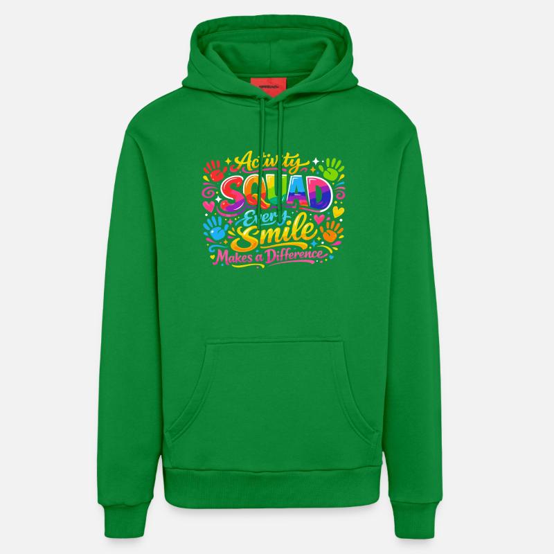 Équipe Animation : Chaque Sourire Compte - Sweat à capuche bio décontracté fabriqué en UE - City Green