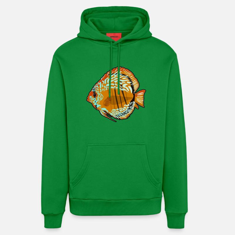 Dessin d’aquarium de discus - Sweat à capuche bio décontracté fabriqué en UE - City Green