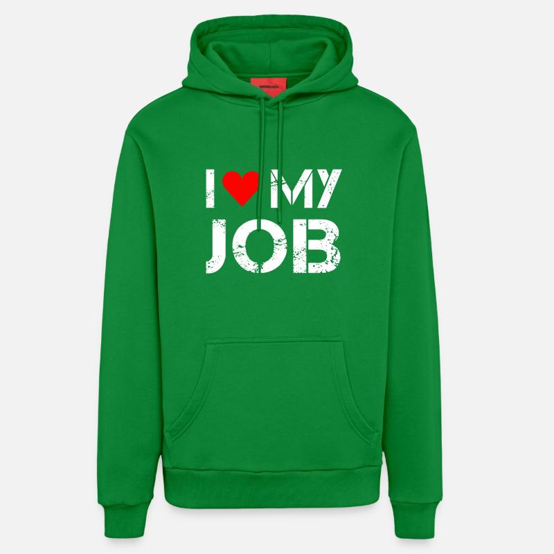 J'adore mon travail - Sweat à capuche bio décontracté fabriqué en UE - City Green
