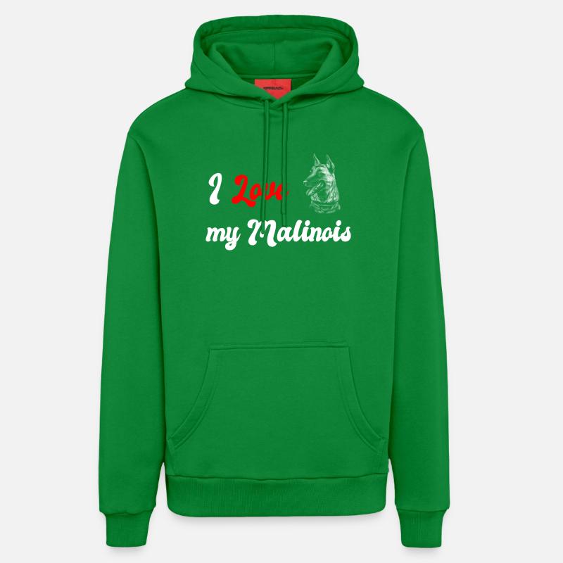 J'adore mon Malinois - Sweat à capuche bio décontracté fabriqué en UE - City Green