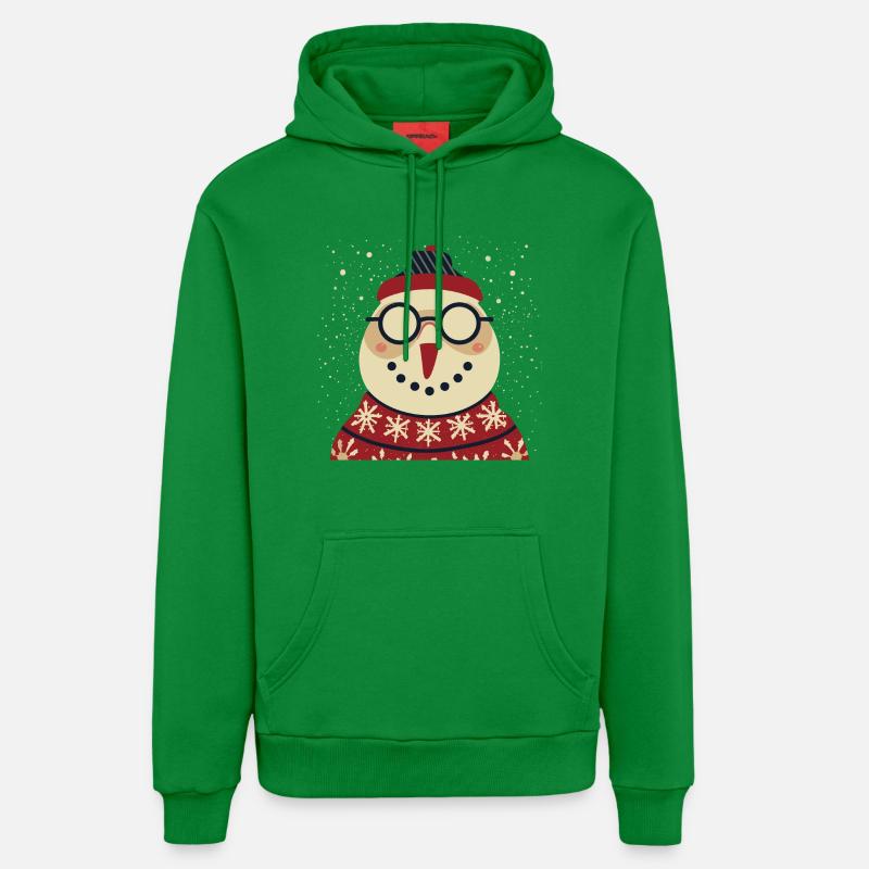 Winter Eulenpullover mit Brille - Organic Relaxed Hoodie Made in EU - City Green