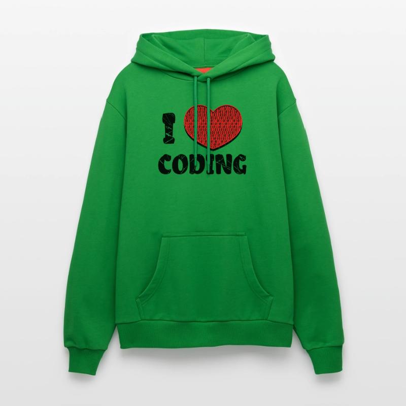 Script de code Debug Heart Statement Sweat à capuche bio décontracté fabriqué en UE