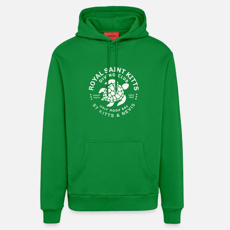 Saint Kitts Turtle Club Crest - Sweat à capuche bio décontracté fabriqué en UE - City Green