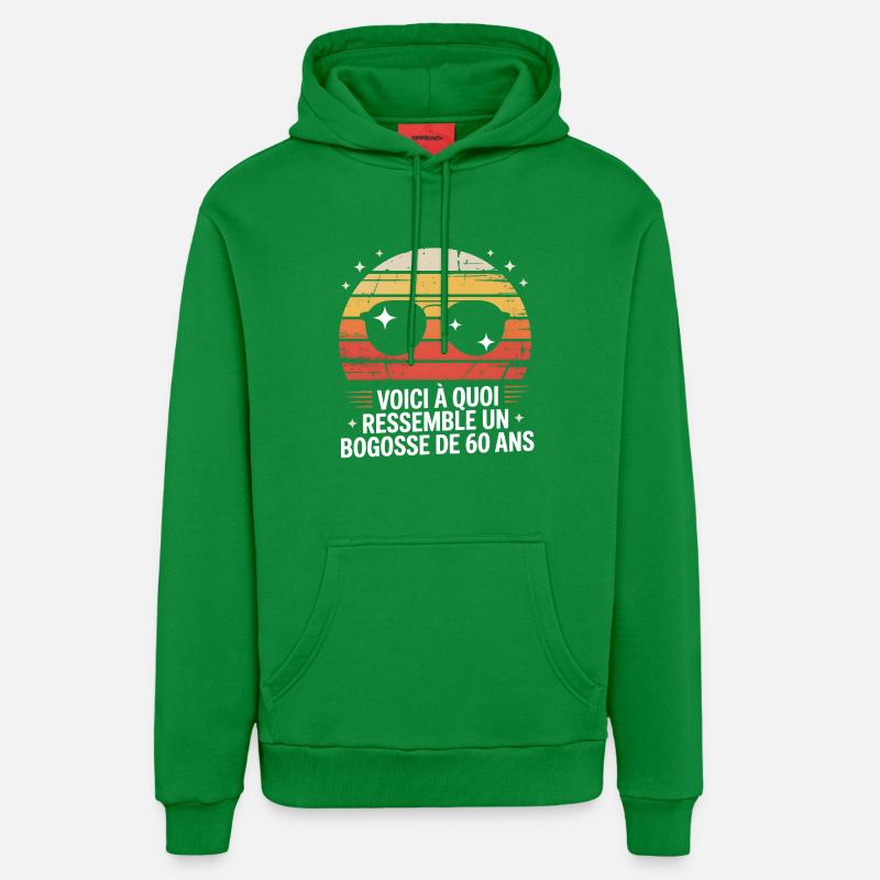 Soleil rétro Bogosse 60 ans - Sweat à capuche bio décontracté fabriqué en UE - City Green