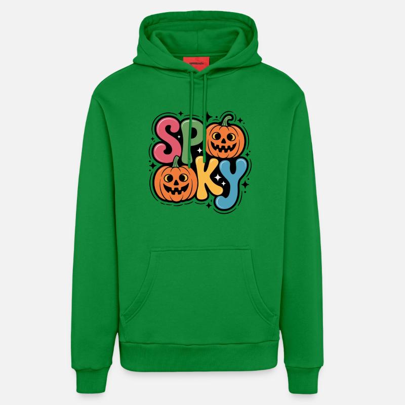 Lettrage pop citrouille effrayant - Sweat à capuche bio décontracté fabriqué en UE - City Green