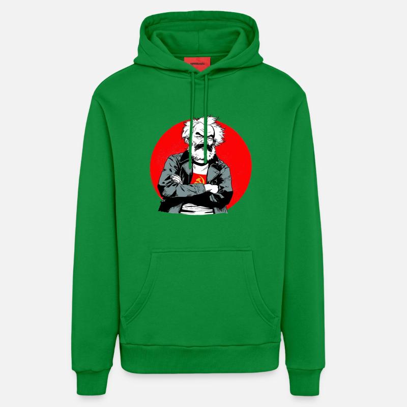 Tête rebelle dans le cercle rouge - Sweat à capuche bio décontracté fabriqué en UE - City Green