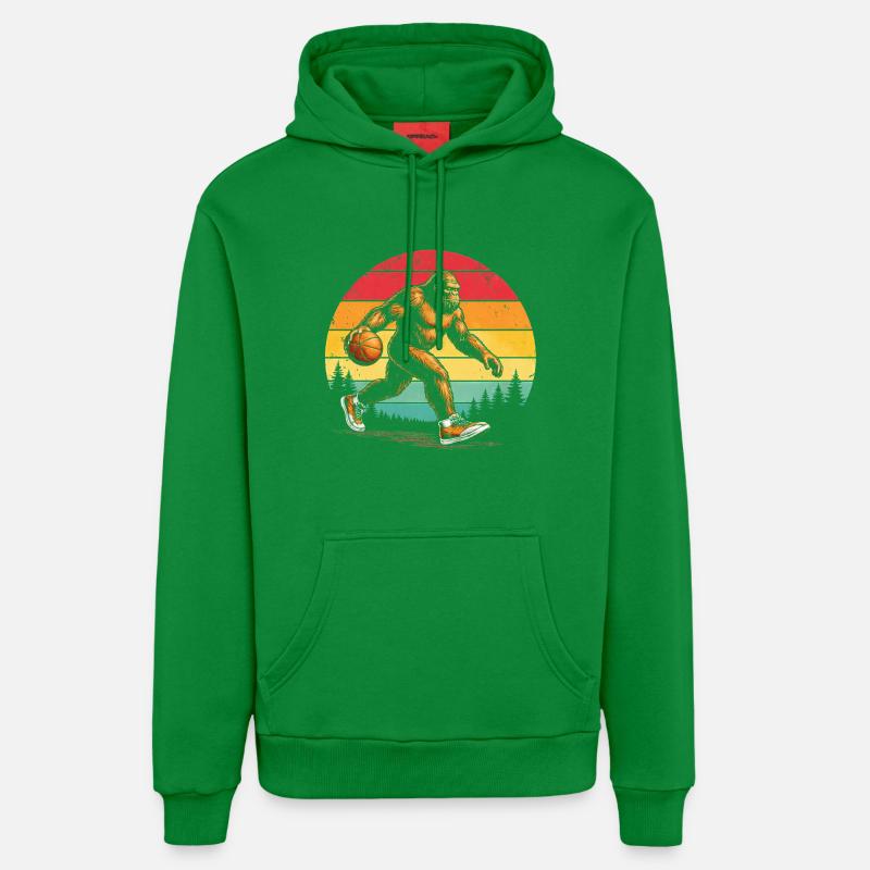 Bigfoot Sasquatch Basket Big Foot - Sweat à capuche bio décontracté fabriqué en UE - City Green