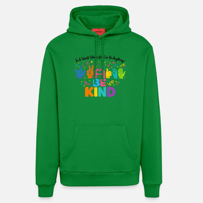 Be Kind Langue Des Signes Inclusif - Sweat à capuche bio décontracté fabriqué en UE - City Green
