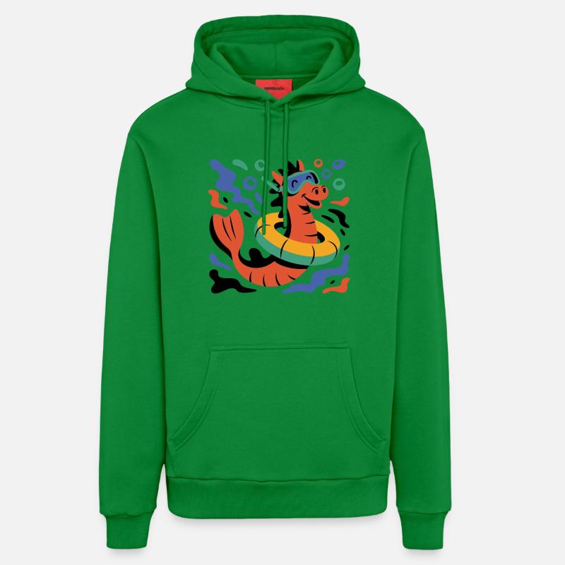 Hippocampe cool - Sweat à capuche bio décontracté fabriqué en UE - City Green
