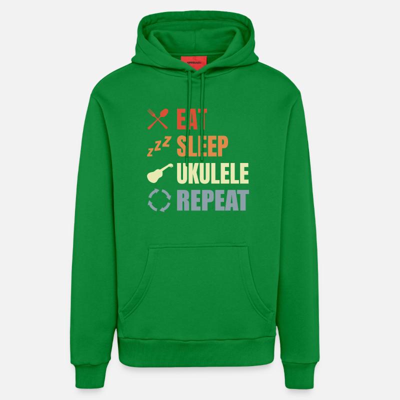 Manger dormir ukulélé répéter - Sweat à capuche bio décontracté fabriqué en UE - City Green