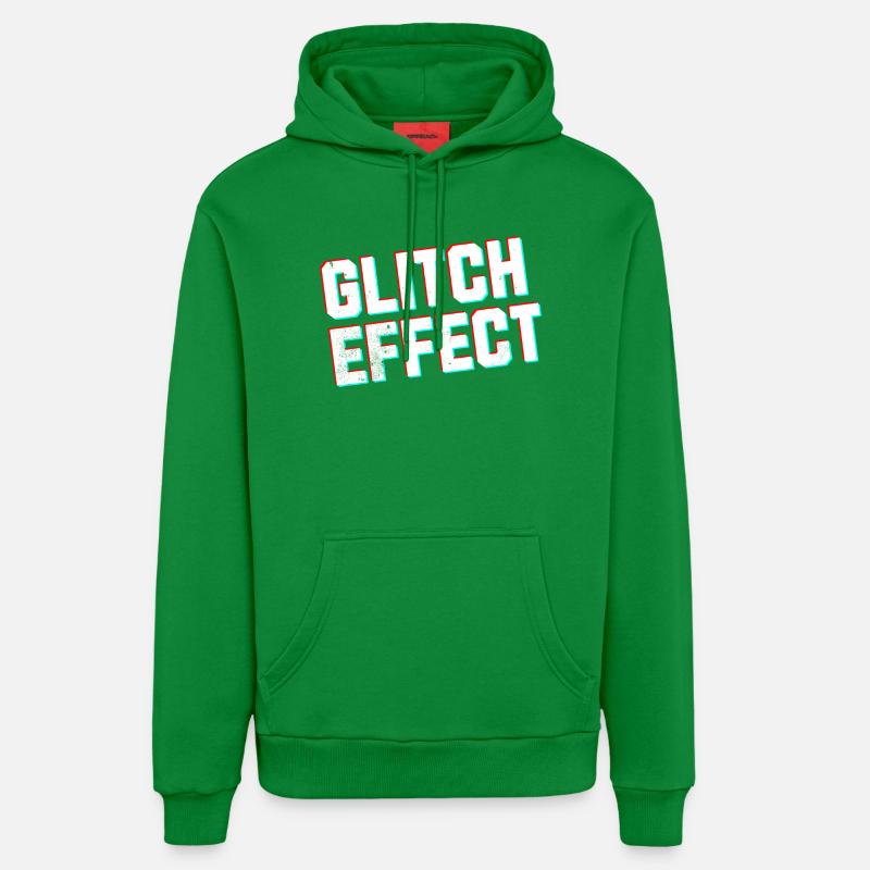 Gamer Glitch Effect Sweat à capuche - Sweat à capuche bio décontracté fabriqué en UE - City Green