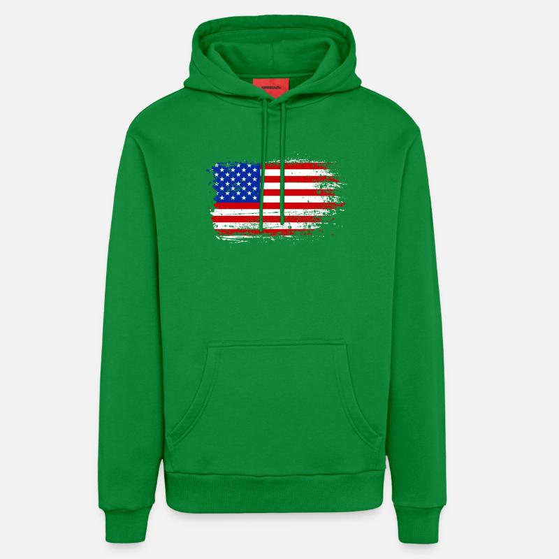 Coup de pinceau Drapeau américain - Sweat à capuche bio décontracté fabriqué en UE - City Green