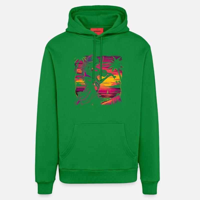 Violoniste Synthwave - Sweat à capuche bio décontracté fabriqué en UE - City Green