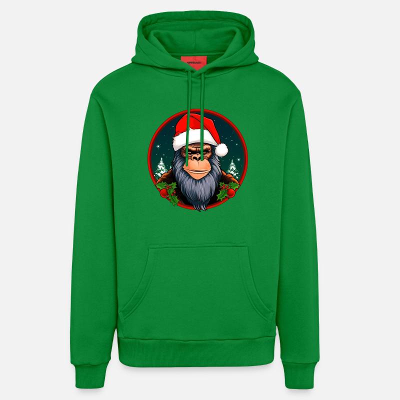 Singe Noël / Père Noël Singe - Sweat à capuche bio décontracté fabriqué en UE - City Green